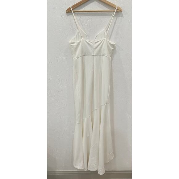 Selfie Leslie Darlene Front Split High/Low Hem Maxi Dress White Large NEW - Picture 2 of 6